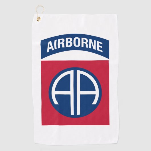Insignia Military Veteran der 82. Im Flugzeug Abte Golfhandtuch (Vorderseite)