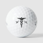 Insignien Caduceus Monogramm Golfball (Vorderseite)