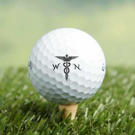 Insignien Caduceus Monogramm Golfball (Insitu T-Shirt)