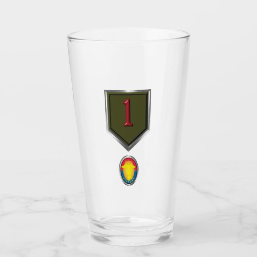 Insignien des ersten Infanteriedivs "Big Red One" Glas (Vorderseite)