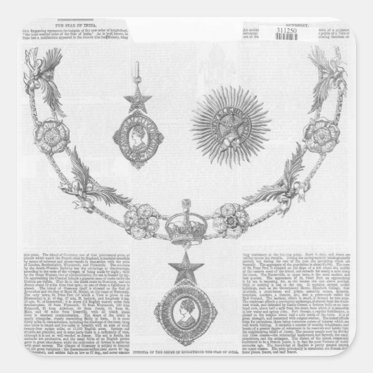 Insignien des Ritterordens Quadratischer Aufkleber (Vorderseite)