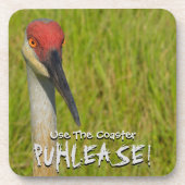 Insistente Sand Hill Crane Getränkeuntersetzer (Vorderseite)