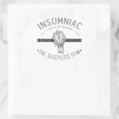 Insomniac Ovaler Aufkleber (Tasche)