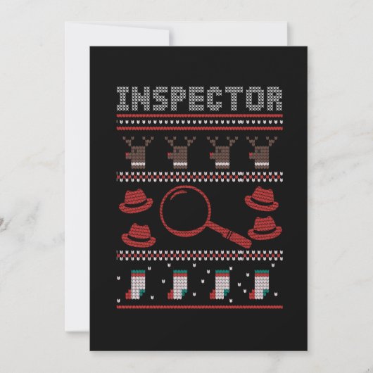 Inspector Investigator Ugly Christmas Sweater Gift Einladung (Vorderseite)