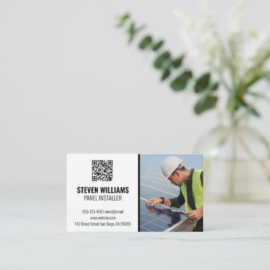 Inspektion des Solarmoduls | QR-Code Visitenkarte (Stehend Vorderseite)