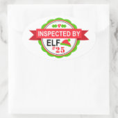 Inspektion durch Elf Ovaler Aufkleber (Tasche)