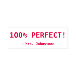 Inspiration "100% PERFEKT!" + Name des benutzerdef Permastempel