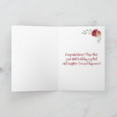 Inspiration 80. Geburtstagsflorale Foto Karte (Innenseite)