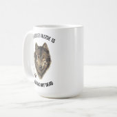 Inspiration, aber Spaß Biest Zitat Wolf Tier Kaffeetasse (Vorderseite Links)