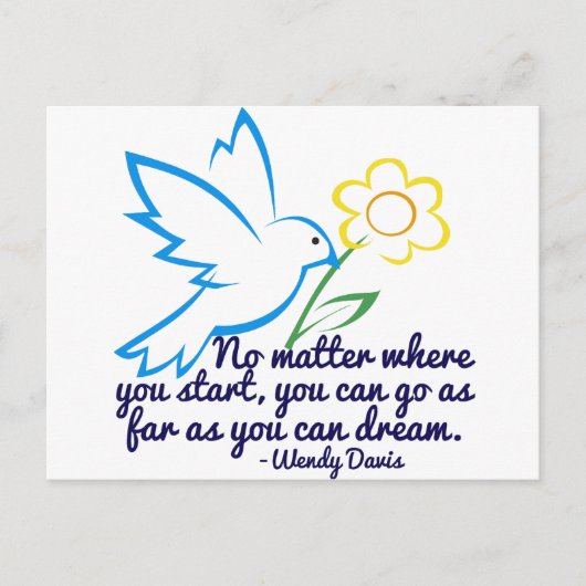 Inspiration Abschluss Quote Dream Big Postkarte (Vorderseite)