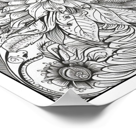 Inspiration/Achtsamkeit Erwachsenenfarben Poster (Ecke)