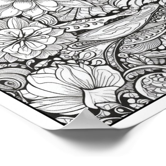 Inspiration/Achtsamkeit Erwachsenenfarben Poster (Ecke)