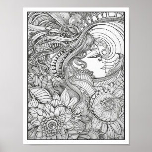 Inspiration/Achtsamkeit Erwachsenenfarben Poster