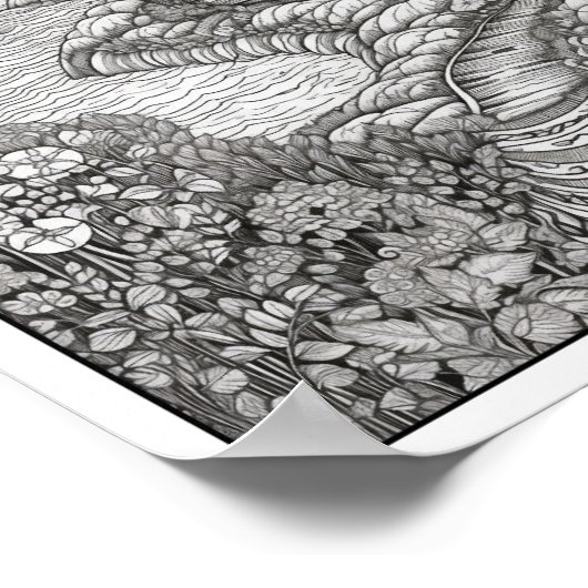 Inspiration/Achtsamkeit Erwachsenenfarben Poster (Ecke)