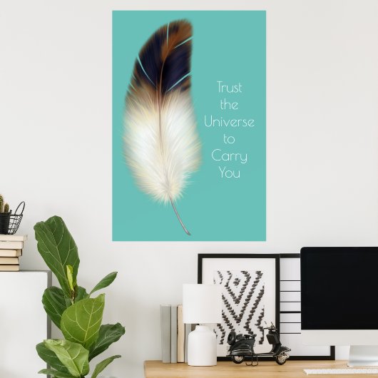 Inspiration Adler Feather Native American Zitat Poster (Heimbüro)