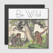 Inspiration Affen Schimpanse Vintag Magnetkarte (Vorne/Hinten)