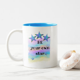 Inspiration Aquarellkunst ist Ihr eigener Stern Zweifarbige Tasse