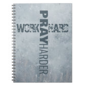 Inspiration Arbeit harter Beten Harter Cross Blue Notizblock (Vorderseite)
