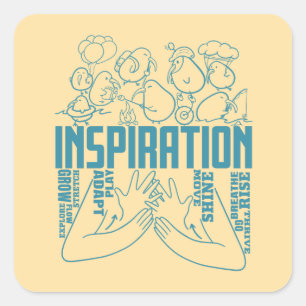 Inspiration - ASL-Design Quadratischer Aufkleber