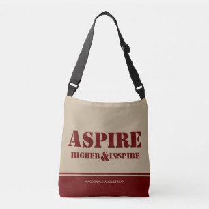 Inspiration ASPIRE HIGHER INSPIRIERTE Burgundy Kha Tragetaschen Mit Langen Trägern