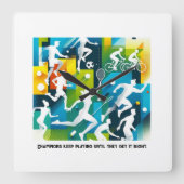 Inspiration Athlete Clock - Motivierend Geschenk Quadratische Wanduhr (Vorderseite)