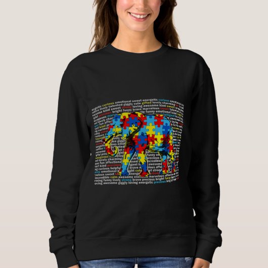 Inspiration Autismus Elefant Niedlich Autismus Aus Sweatshirt (Vorderseite)