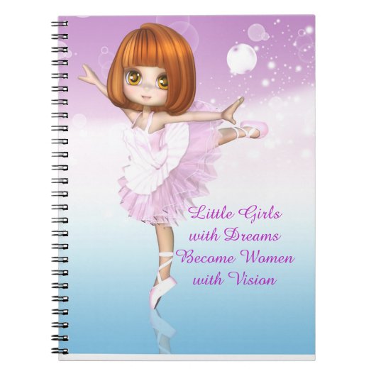 Inspiration Ballerina Little Girls Traumangebot Notizblock (Vorderseite)