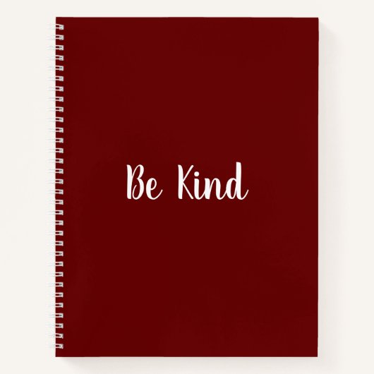 Inspiration Be Kind School Notebook Notizblock (Vorderseite)