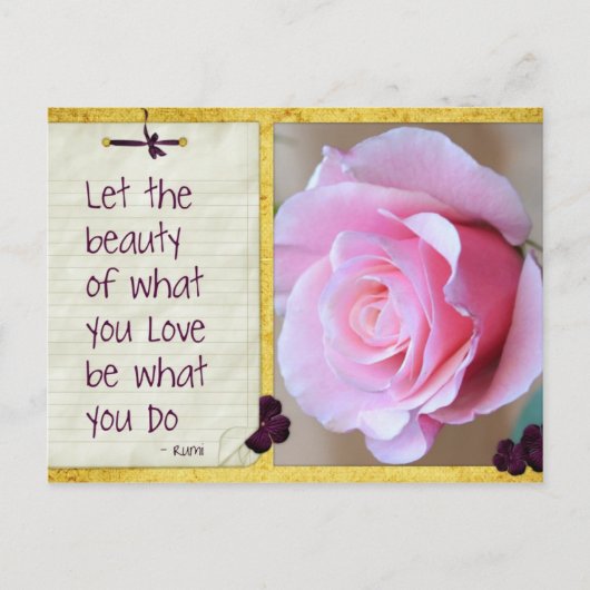 Inspiration Beauty Rumi Rose Postkarte (Vorderseite)