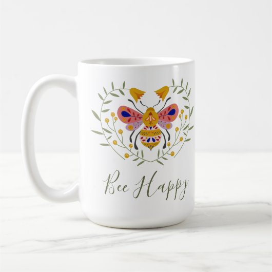 Inspiration Bee Happy Kaffeetasse (Links)