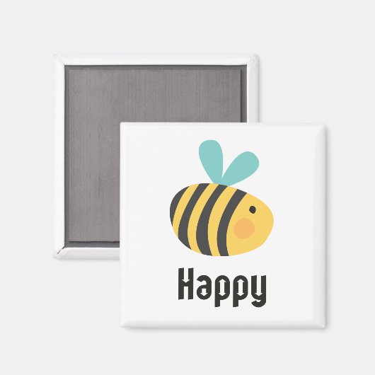 Inspiration Bee Happy Magnet (Vorderseite/Rückseite)