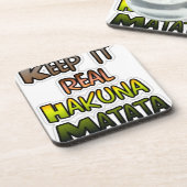 Inspiration "Behalt it Real Hakuna Matata" Kunst Getränkeuntersetzer (Linke Seite)