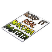 Inspiration "Behalt it Real Hakuna Matata" Kunst Notizblock (Linke Seite)