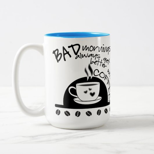 Inspiration besser mit Kaffee schwarz Zweifarbige Tasse (Links)