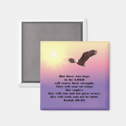 Inspiration Bibel Verse - Eagle Hope in the Lord Magnet (Vorderseite/Rückseite)