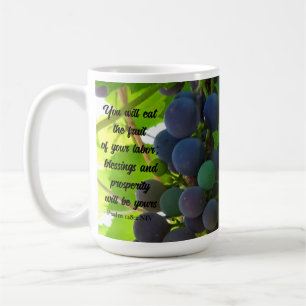 Inspiration Bibel Verse Segnung Lila Trauben Kaffeetasse