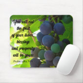 Inspiration Bibel Verse Segnung Lila Trauben Mousepad (Mit Mouse)