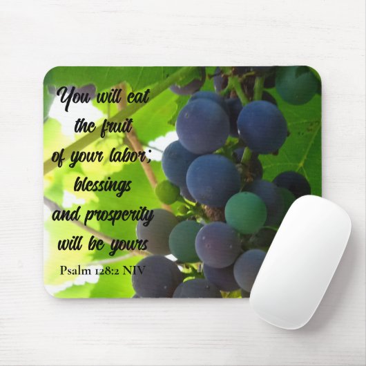 Inspiration Bibel Verse Segnung Lila Trauben Mousepad (Mit Mouse)