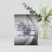 Inspiration Bibel Verse: Wort Gottes soll stehen Postkarte (Stehend Vorderseite)