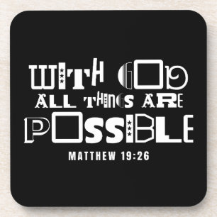 Inspiration Bibel Zitat mit Gott alle Dinge Getränkeuntersetzer