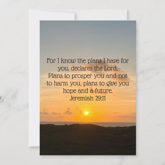 Inspiration Bible Verse Jeremiah plant Sunrise Karte (Vorderseite)