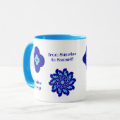 Inspiration blauer Bläschen Auge positive Energie Tasse (Vorderseite Links)