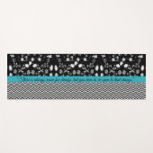 Inspiration Blue und Black Floral Yoga Mat Yogamatte (Vorderseite (Horizontal))