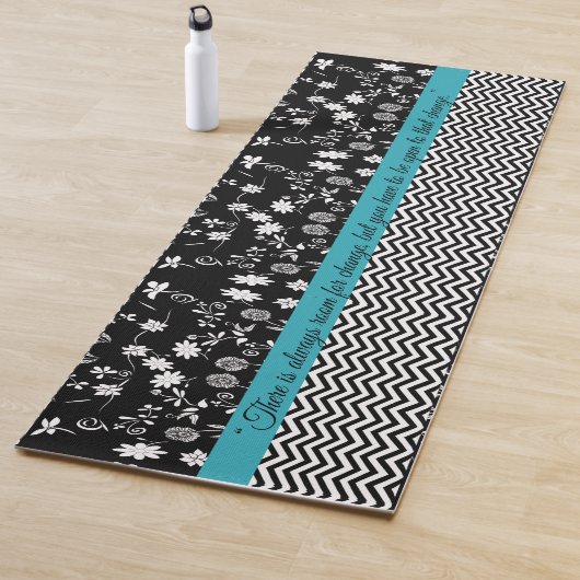 Inspiration Blue und Black Floral Yoga Mat Yogamatte (Beispiel)