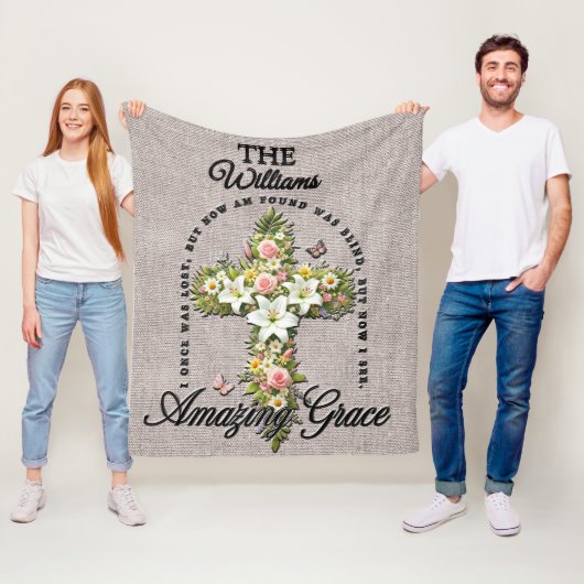 Inspiration Blume Cross Scripture/Sublimierung Fleecedecke (Beispiel)