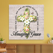 Inspiration Blume Cross Scripture/Sublimierung Leinwanddruck (Insitu (Wohnzimmer))