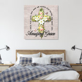 Inspiration Blume Cross Scripture/Sublimierung Leinwanddruck (Insitu (Schlafzimmer))