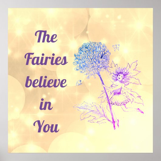 Inspiration Blume Fairy Zitat Poster (Vorne)