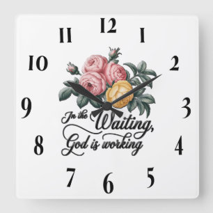 Inspiration/Blumenkreuz Quadratische Wanduhr