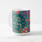 Inspiration Blumenspass Grün rosa Kaffeetasse (Vorderseite Links)